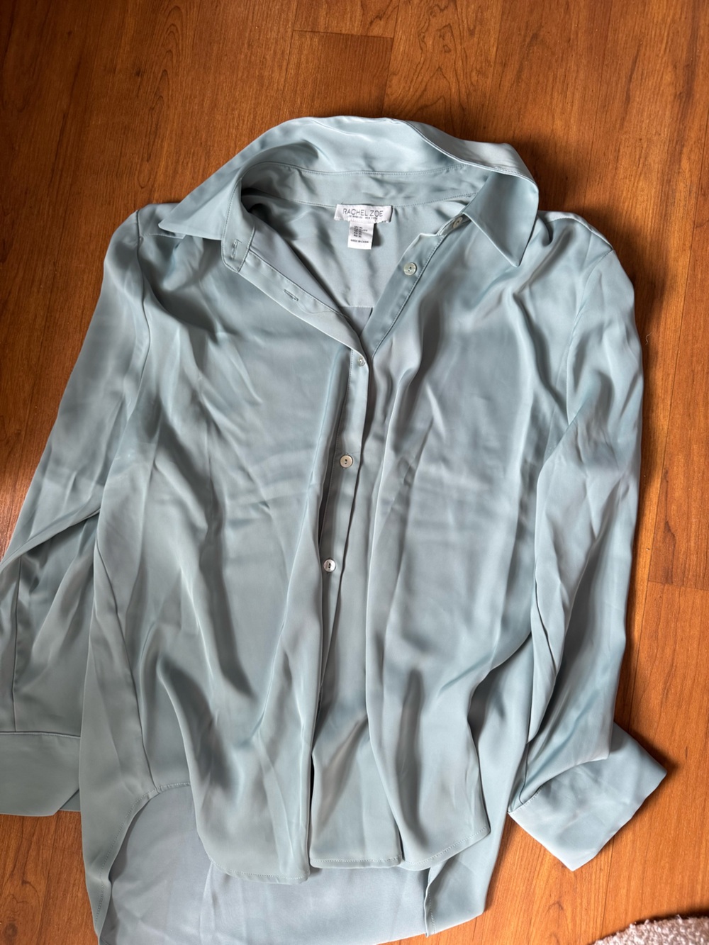 Rachel Zoe Light green Silk Button-Down Blouse